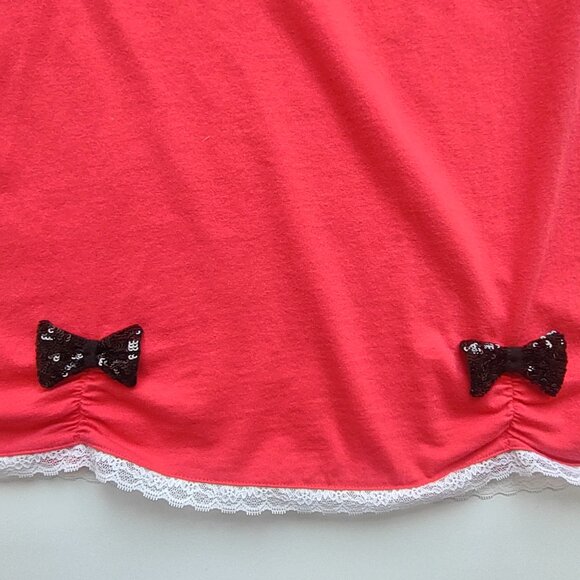 Victoria's Secret Red Nightie Black Sequin Bows 'Naughty & Nice' Women's Small - Picture 8 of 10